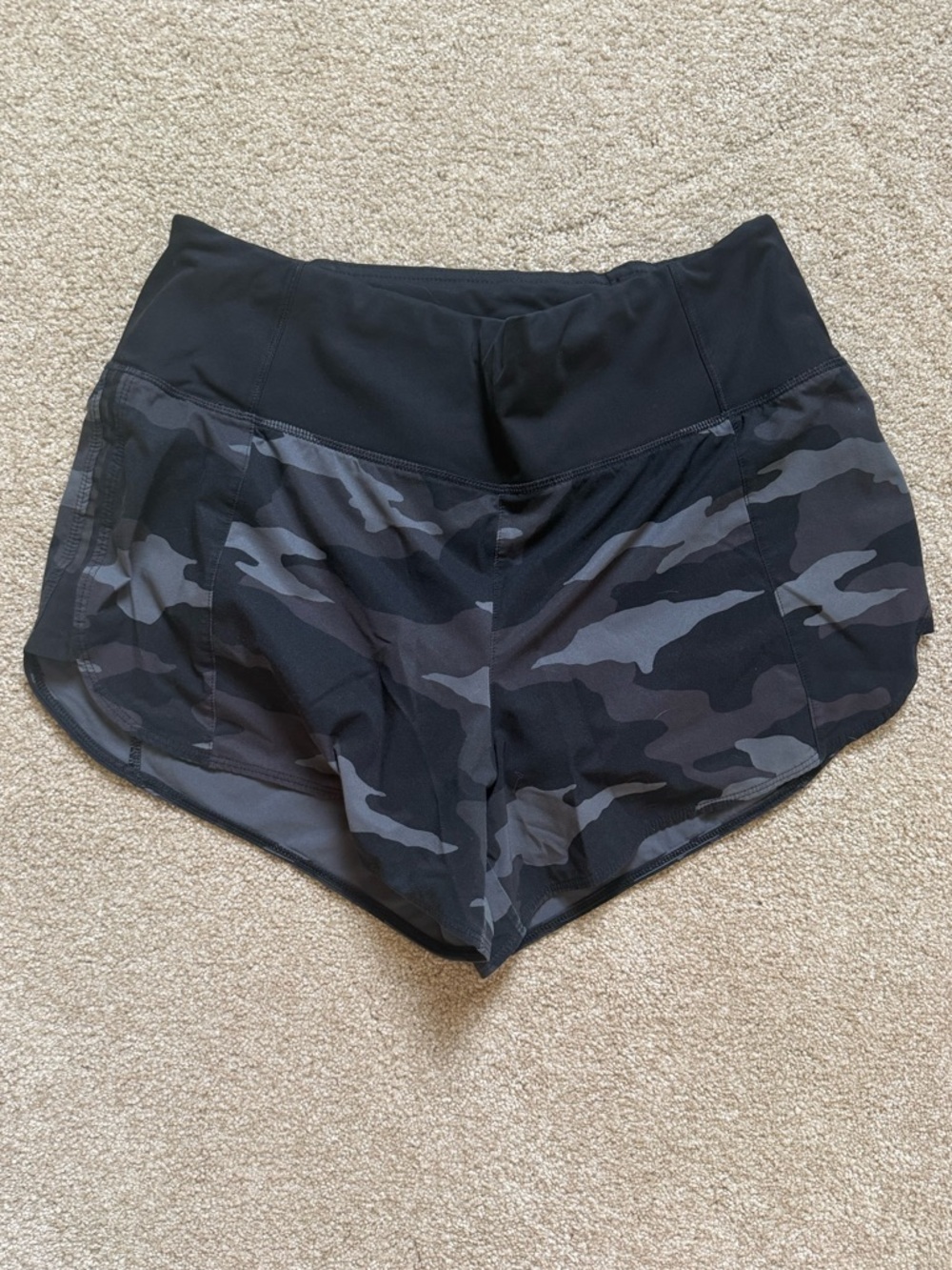 Athleta Black & Gray Camo Performance Shorts